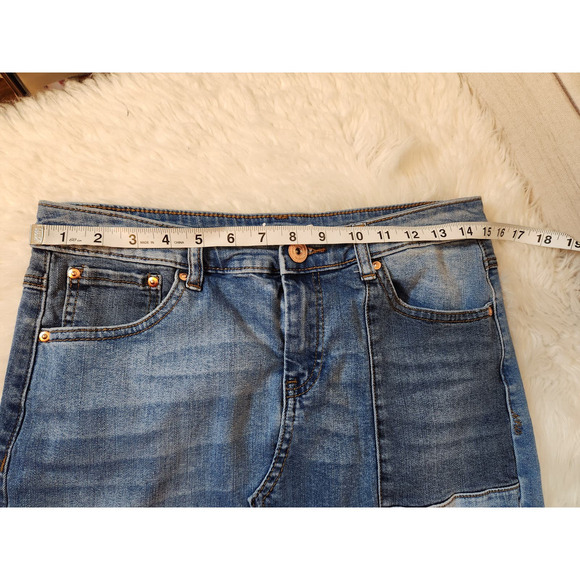 INC International Concepts Denim Patchwork Pencil Skirt Blue Size 6 - Picture 5 of 6